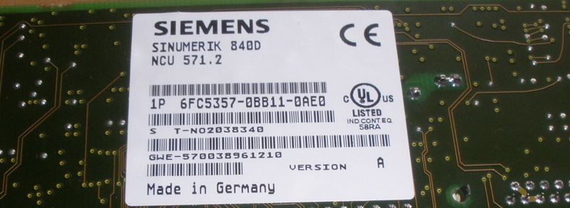 SIEMENS SINUMERIK 840DE 6FC5357-0BB11-0AE0 NCU 571.2